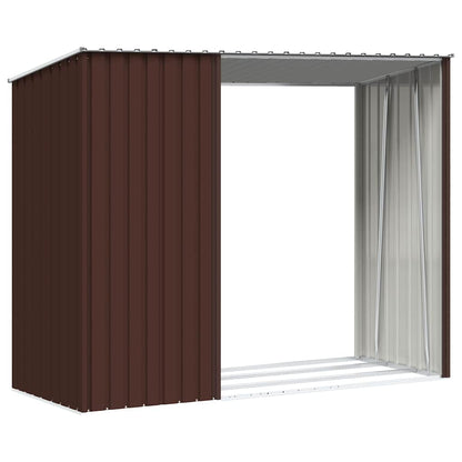Garden Wood Shed 245x98x159 cm in Galvanized Steel