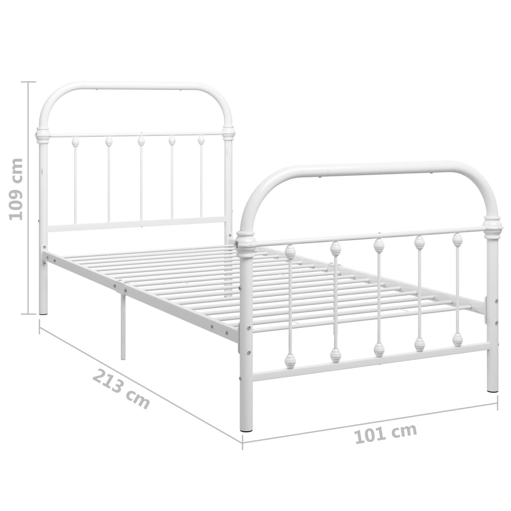 Giroletto Bianco in Metallo 90x200 cm | homemem39