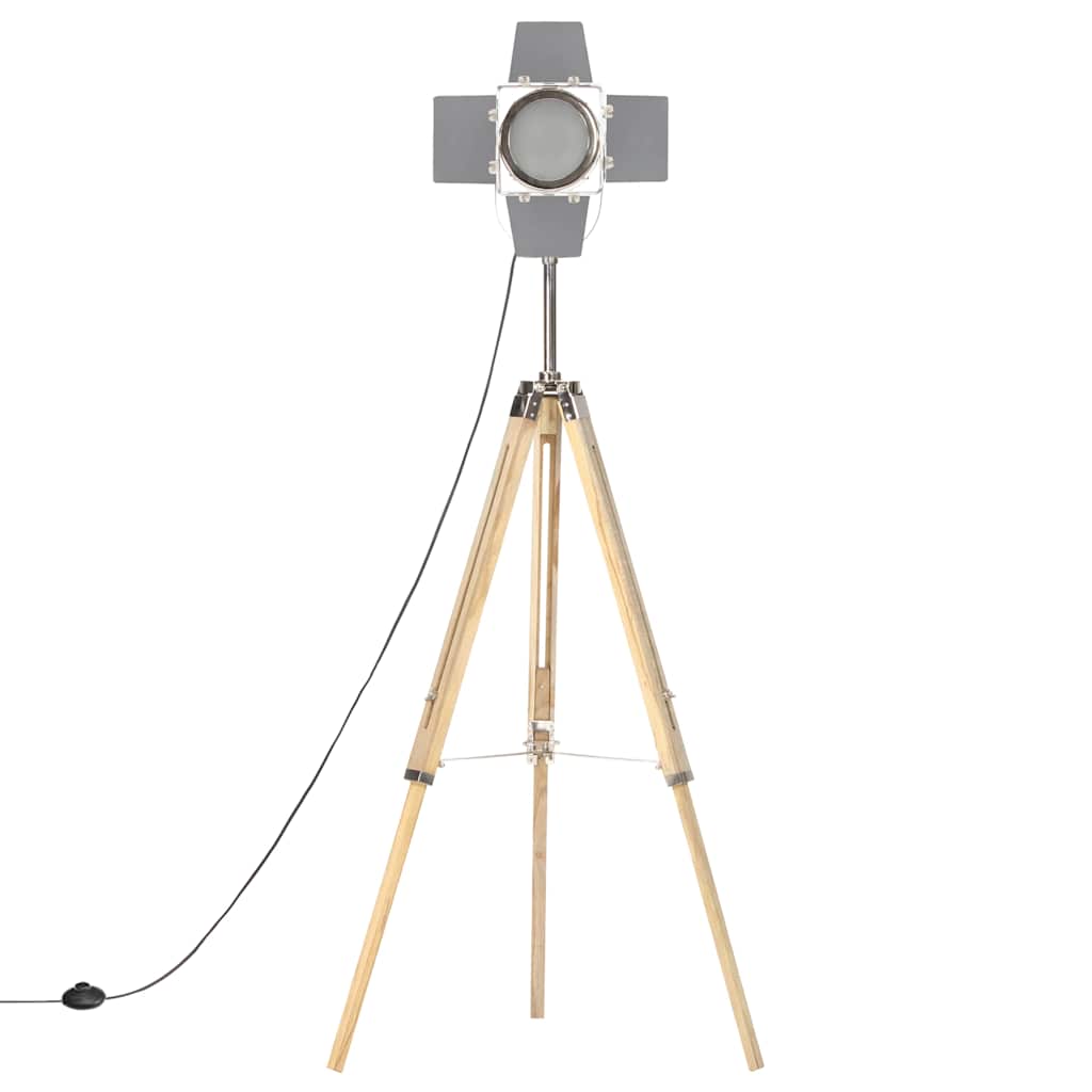Lampada da Terra a Treppiede Legno Massello di Mango 140 cm