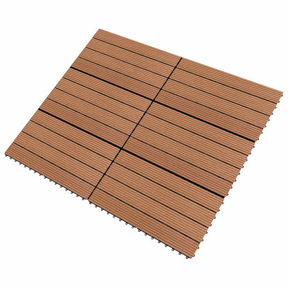 Piastrella per Decking 6 pcs Marrone 60 x 30 cm WPC | homemem39
