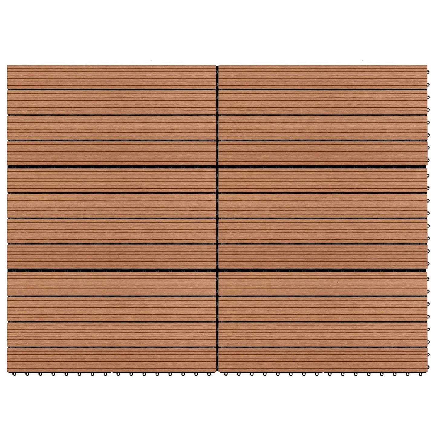 Piastrella per Decking 6 pcs Marrone 60 x 30 cm WPC | homemem39
