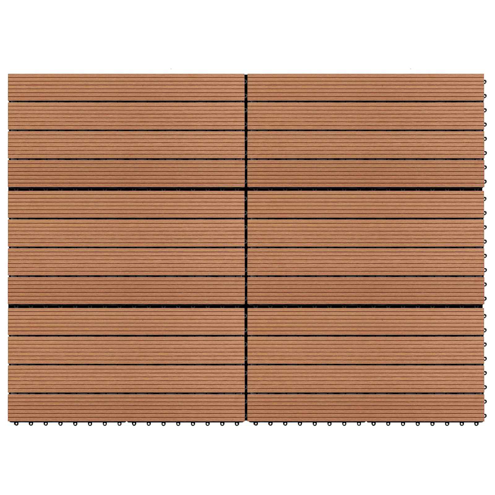 Piastrella per Decking 6 pcs Marrone 60 x 30 cm WPC | homemem39