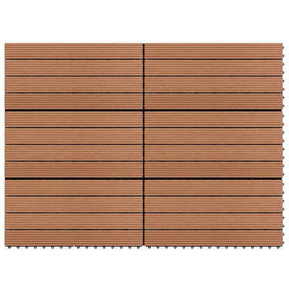 Piastrella per Decking 6 pcs Marrone 60 x 30 cm WPC | homemem39