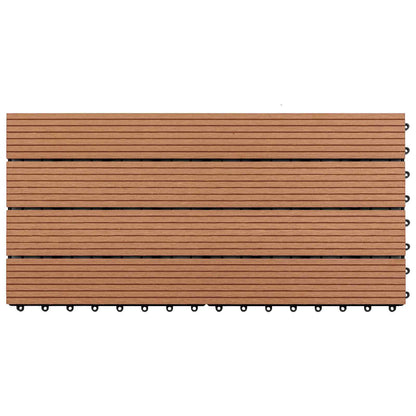 Piastrella per Decking 6 pcs Marrone 60 x 30 cm WPC | homemem39