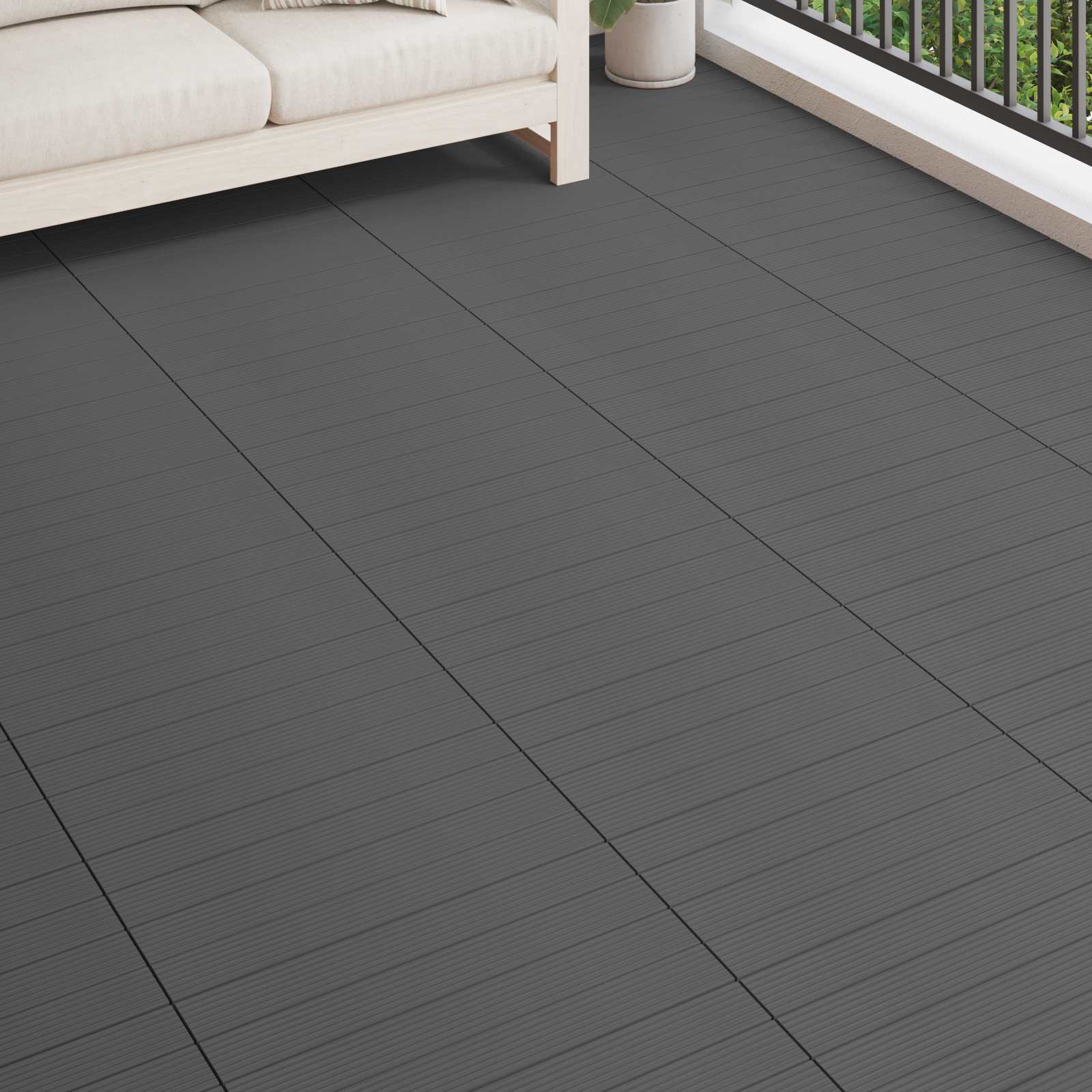 Piastrella per Decking 6 pcs Grigio 60 x 30 cm WPC | homemem39