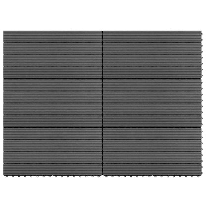 Piastrella per Decking 6 pcs Grigio 60 x 30 cm WPC | homemem39