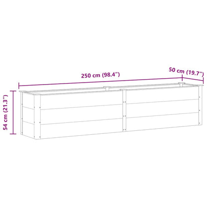 Letto Rialzato da Giardino 250x50x54 cm in WPC Grigio - homemem39