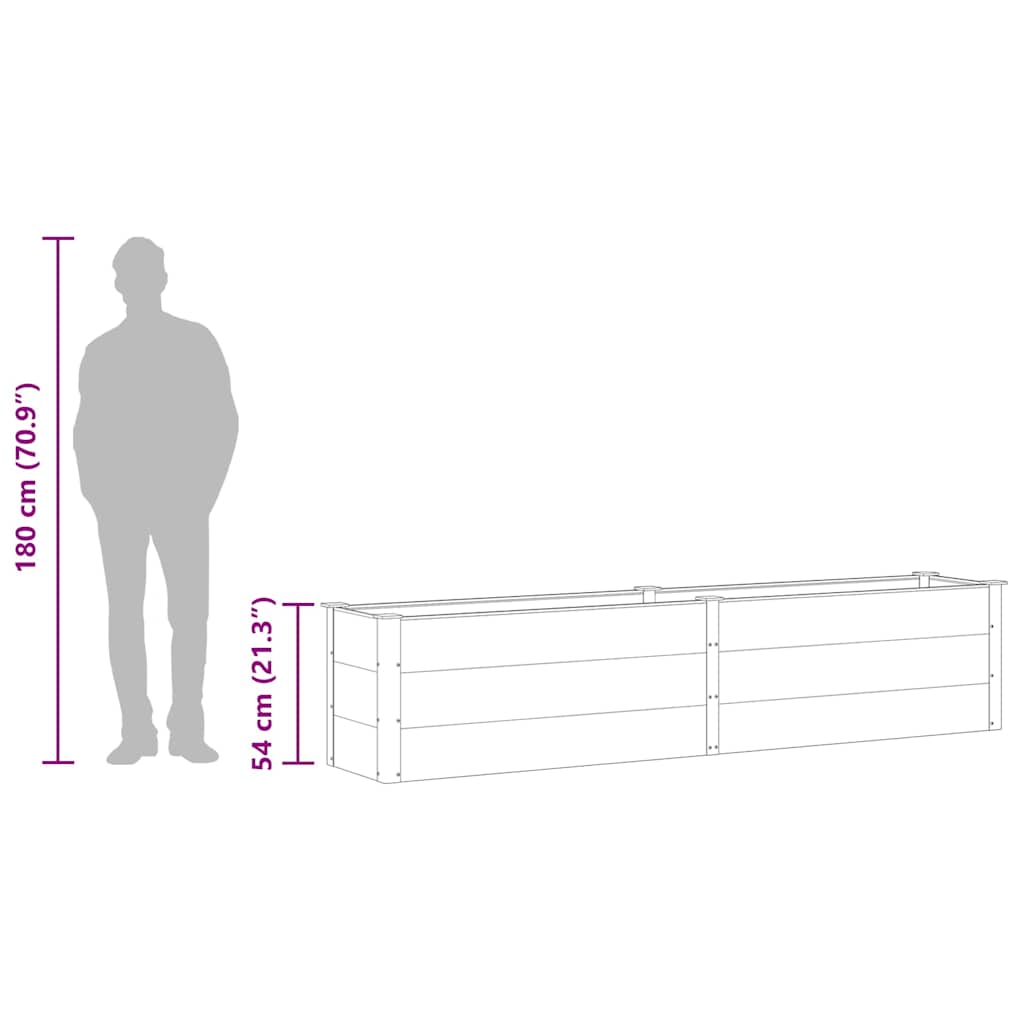 Letto Rialzato da Giardino 250x50x54 cm in WPC Grigio - homemem39