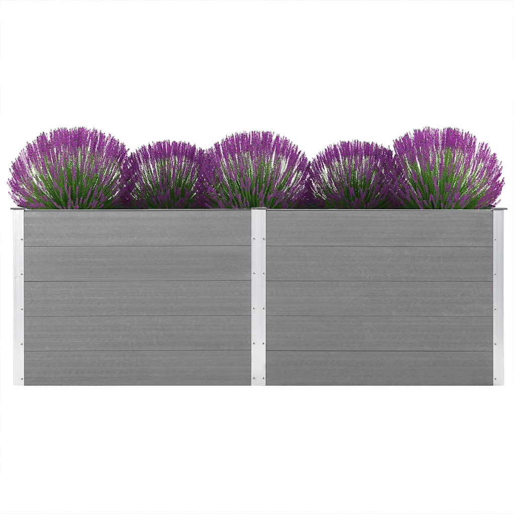 Letto Rialzato da Giardino 250x100x91 cm in WPC Grigio