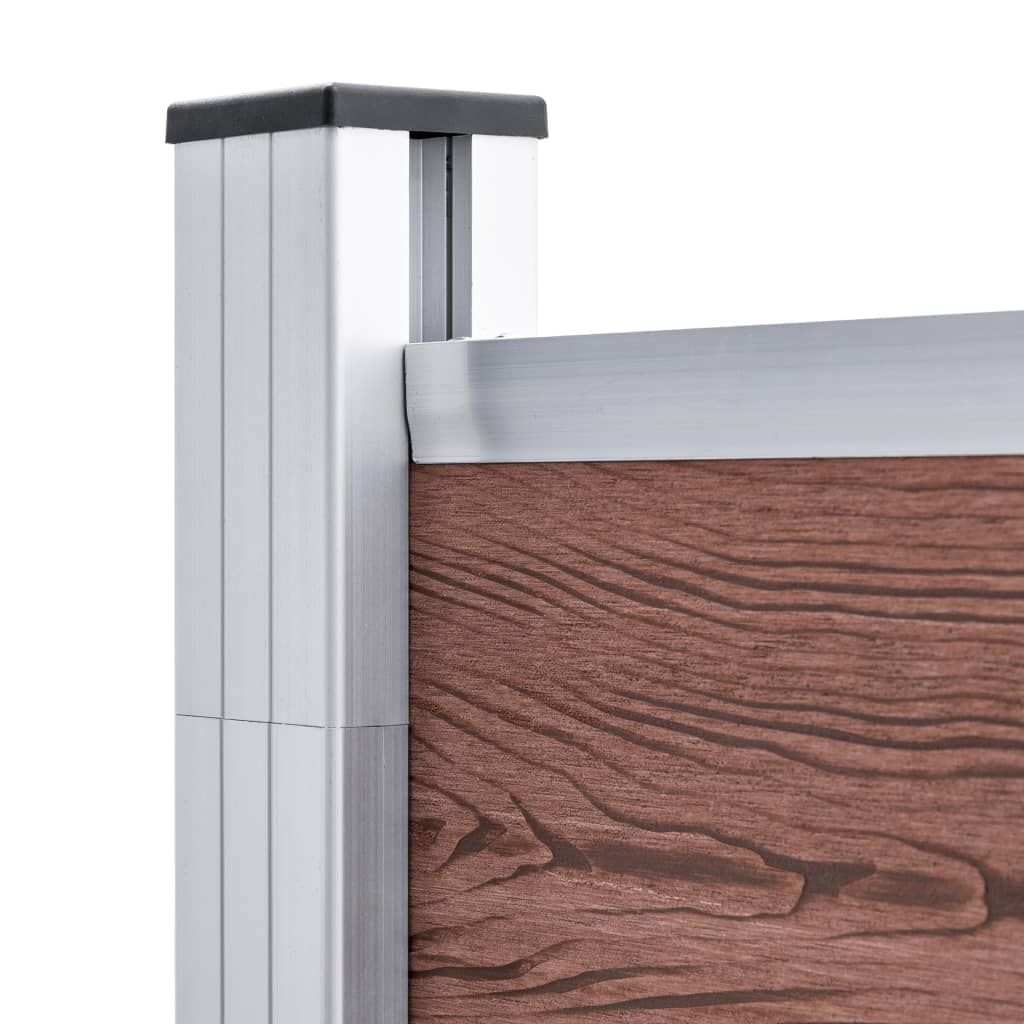 Pannello di Recinzione in WPC 175x186 cm Marrone - homemem39