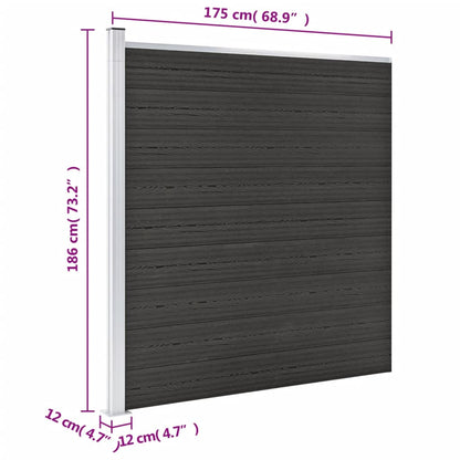 Pannello di Recinzione in WPC 175x186 cm Grigio - homemem39