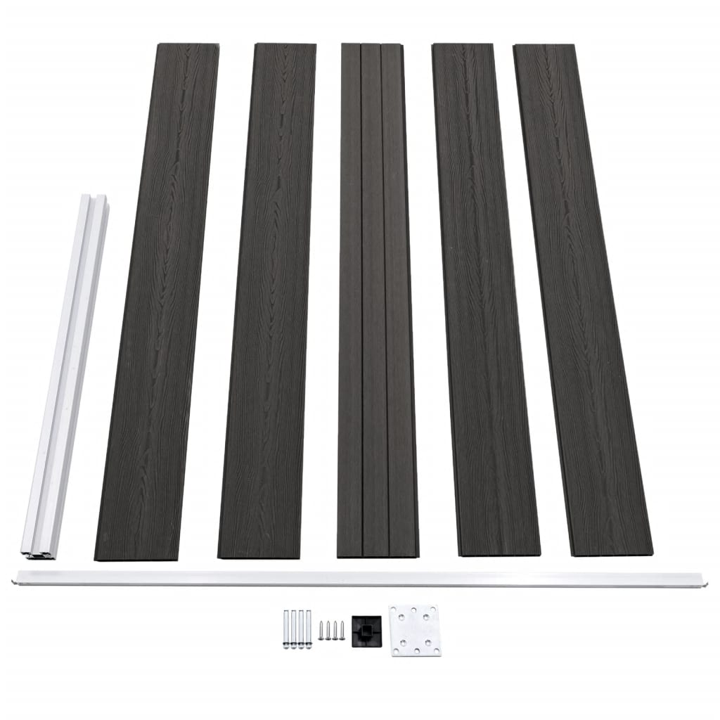 Pannello di Recinzione in WPC 175x105 cm Grigio - homemem39