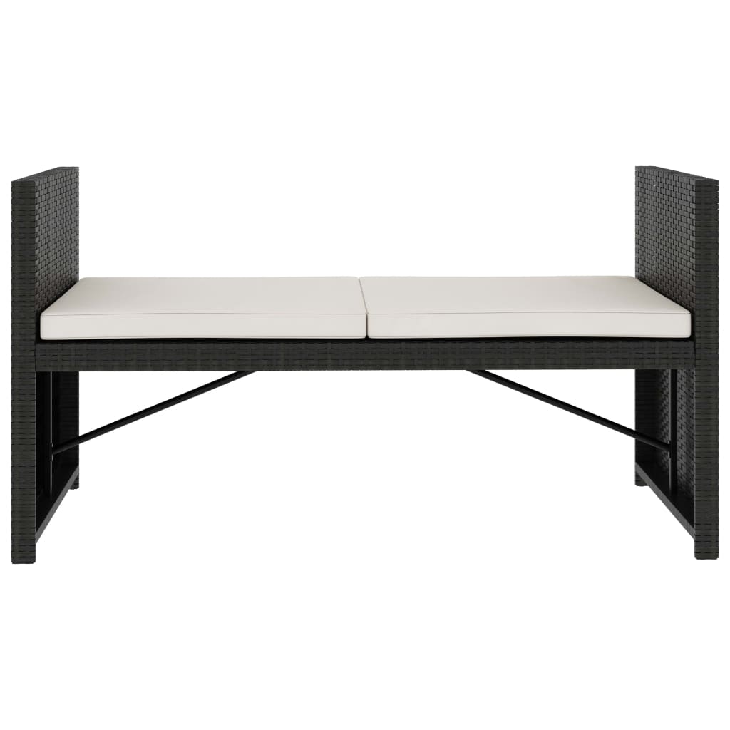 Set Divani da Giardino 5 pz con Cuscini in Polyrattan Nero | homemem39
