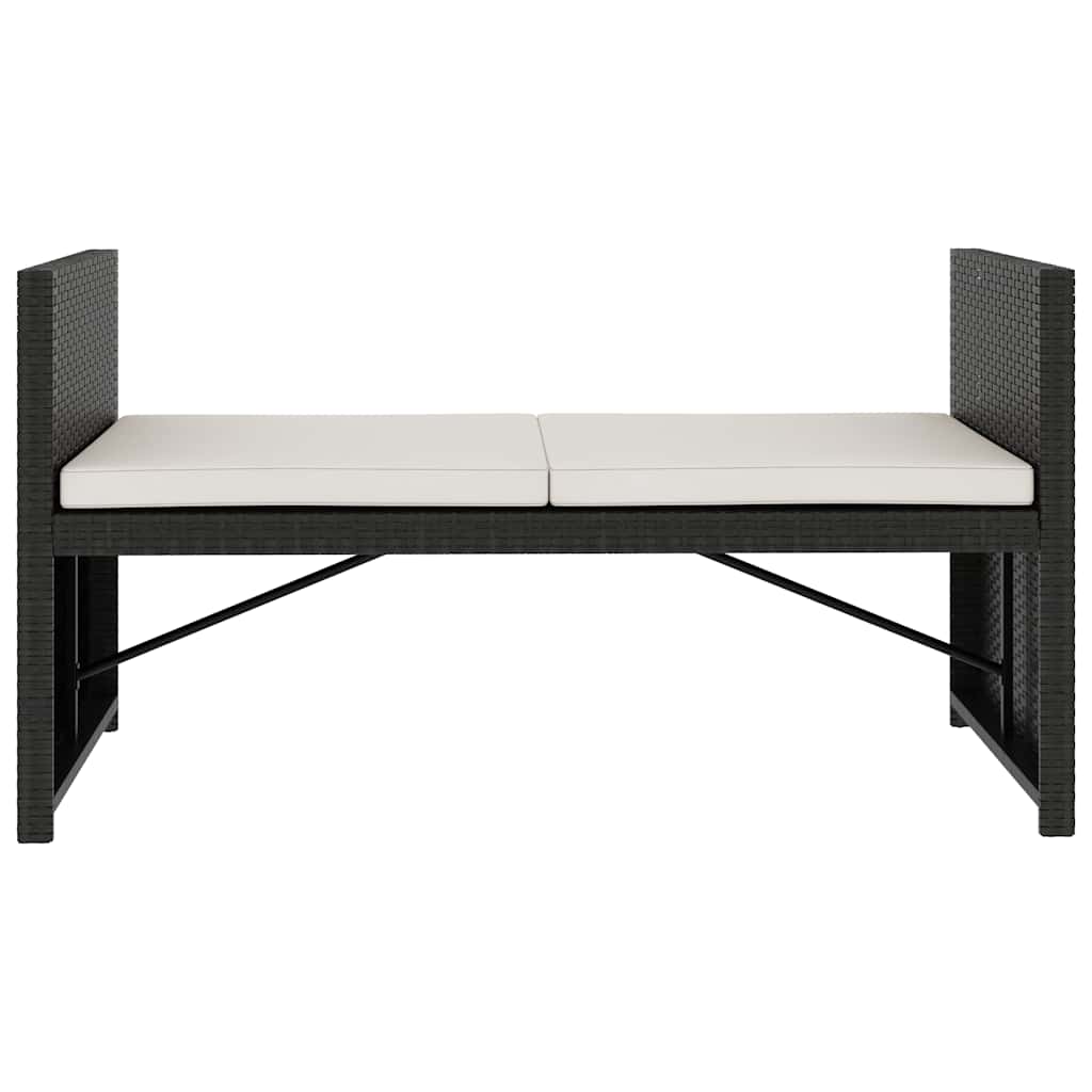 Set Divani da Giardino 5 pz con Cuscini in Polyrattan Nero
