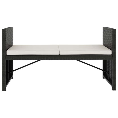 Set Divani da Giardino 5 pz con Cuscini in Polyrattan Nero