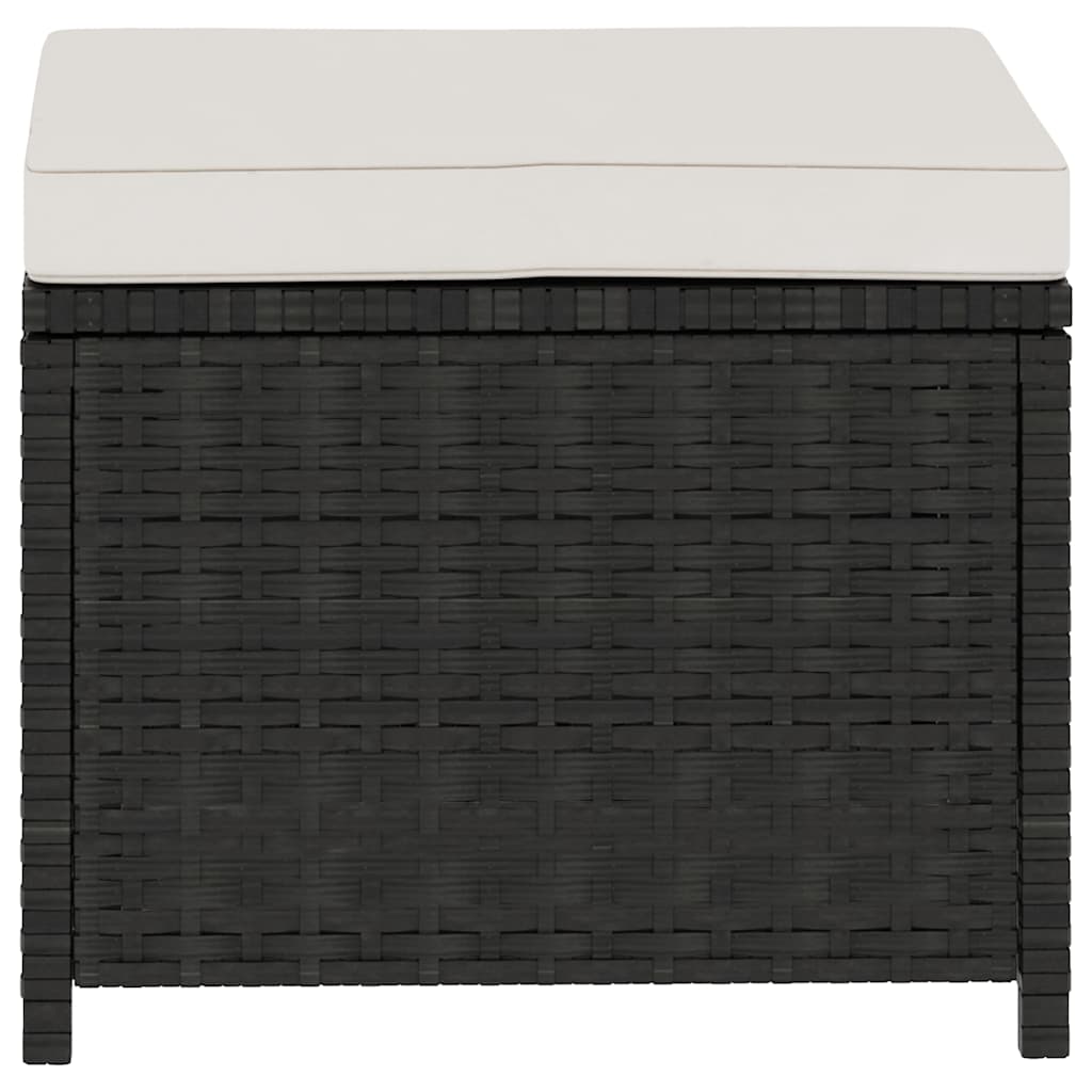 Set Divani da Giardino 5 pz con Cuscini in Polyrattan Nero