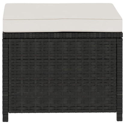 Set Divani da Giardino 5 pz con Cuscini in Polyrattan Nero