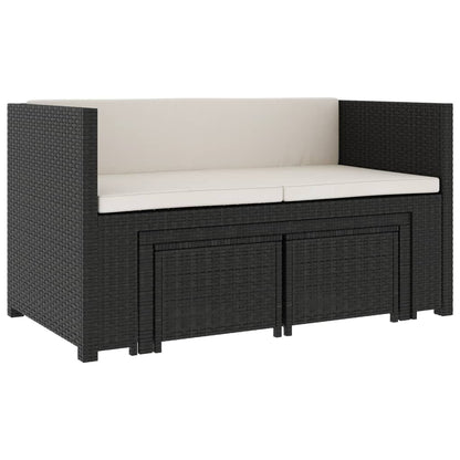 Set Divani da Giardino 5 pz con Cuscini in Polyrattan Nero | homemem39