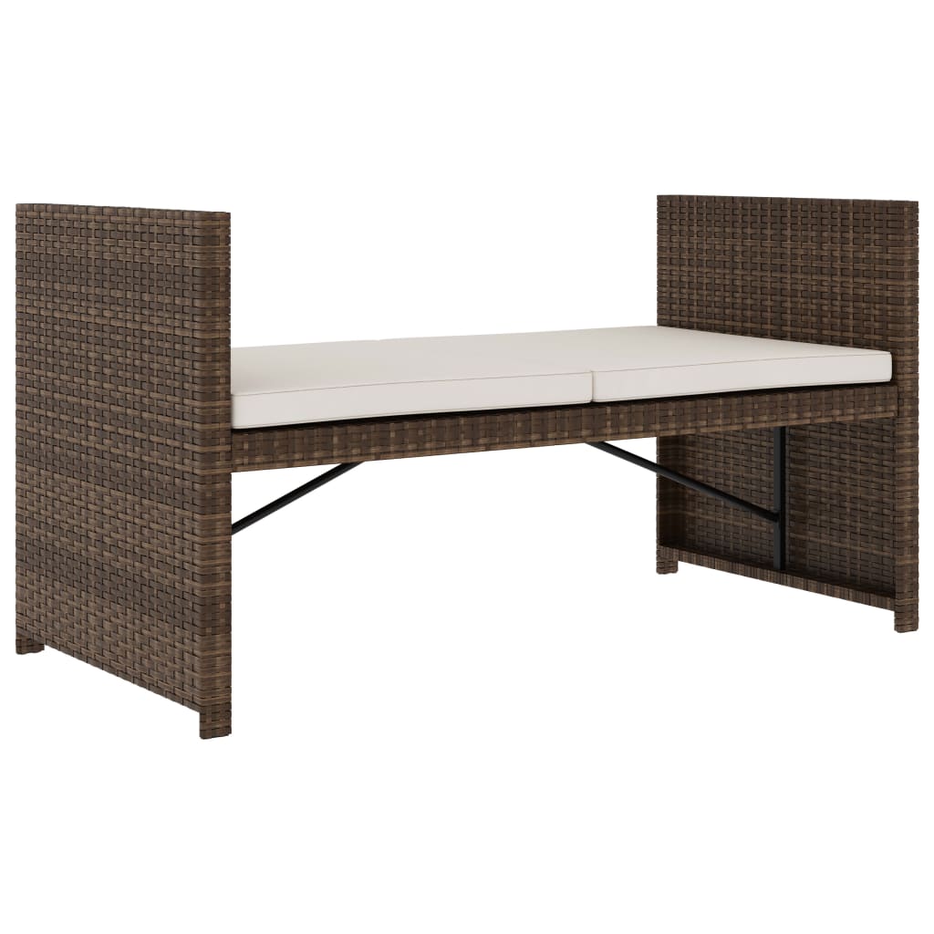 Set Divani da Giardino 5 pz con Cuscini in Polyrattan Marrone | homemem39