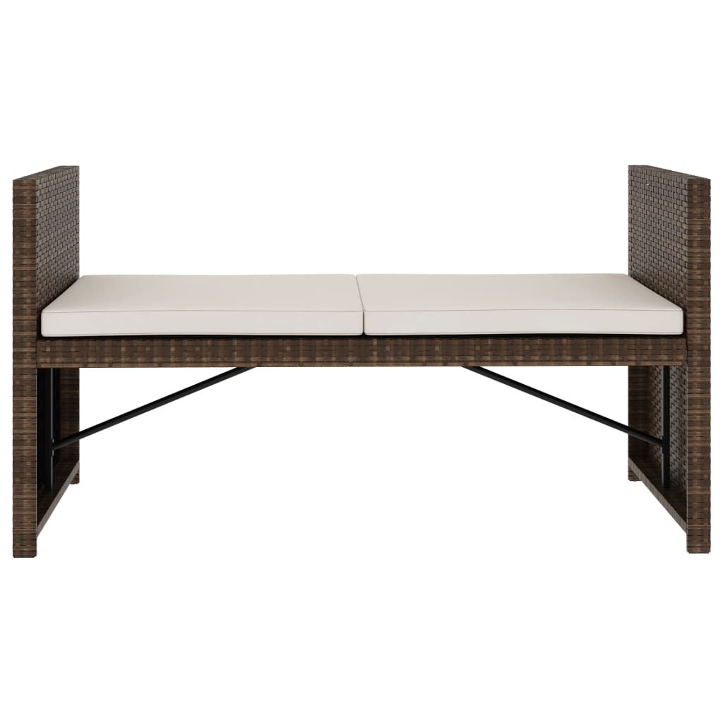 Set Divani da Giardino 5 pz con Cuscini in Polyrattan Marrone | homemem39