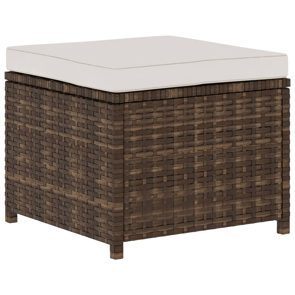 Set Divani da Giardino 5 pz con Cuscini in Polyrattan Marrone | homemem39