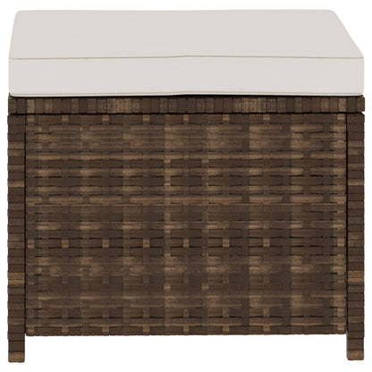 Set Divani da Giardino 5 pz con Cuscini in Polyrattan Marrone | homemem39