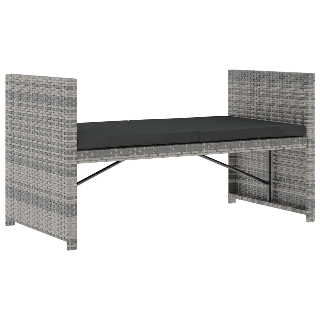 Set Divani da Giardino 5 pz con Cuscini in Polyrattan Grigio | homemem39