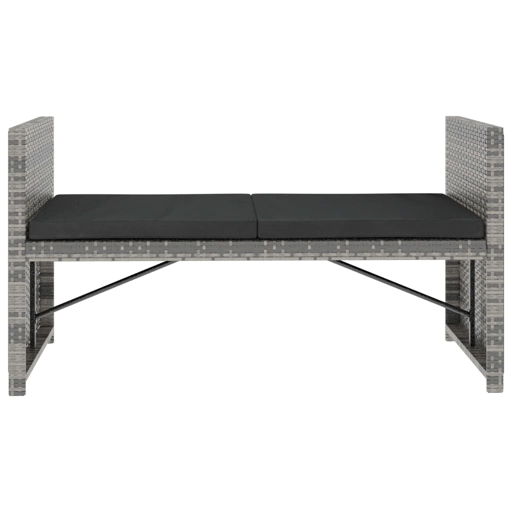 Set Divani da Giardino 5 pz con Cuscini in Polyrattan Grigio | homemem39