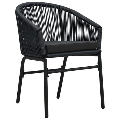 Garden Chairs 2 pcs Black in PE Rattan
