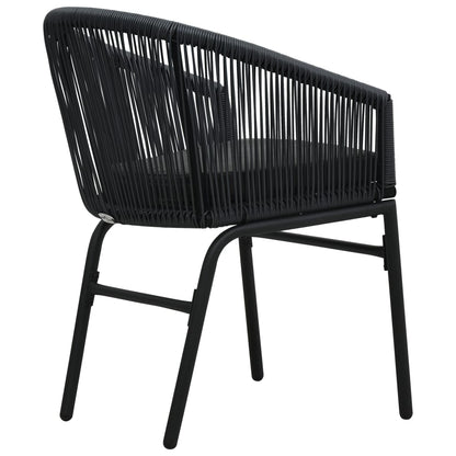 Garden Chairs 2 pcs Black in PE Rattan
