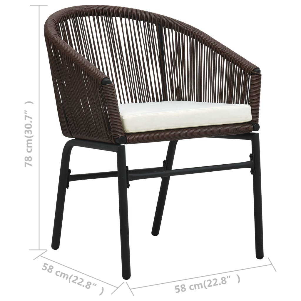 Sedie da Giardino 2 pz Marroni in Rattan PE | homemem39