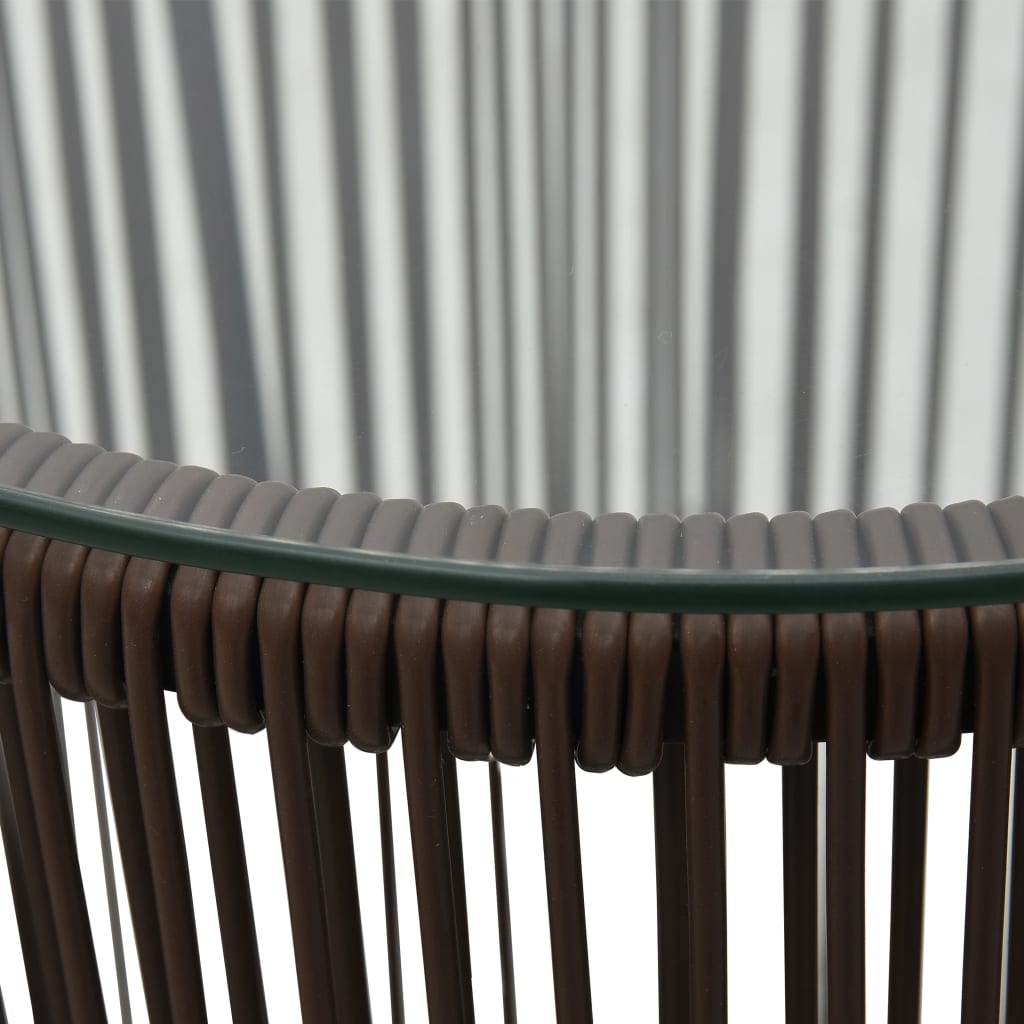 Set da Bistrot 3 pz con Cuscini in Polyrattan Marrone - homemem39