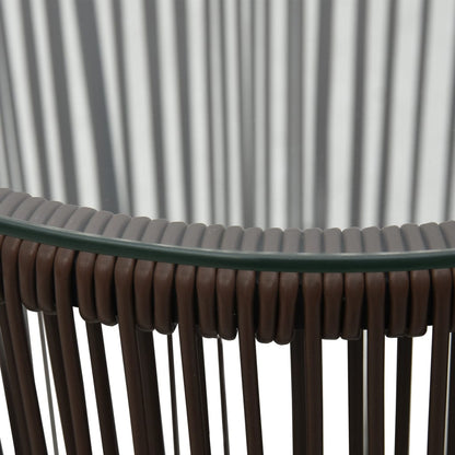 Set da Bistrot 3 pz con Cuscini in Polyrattan Marrone - homemem39