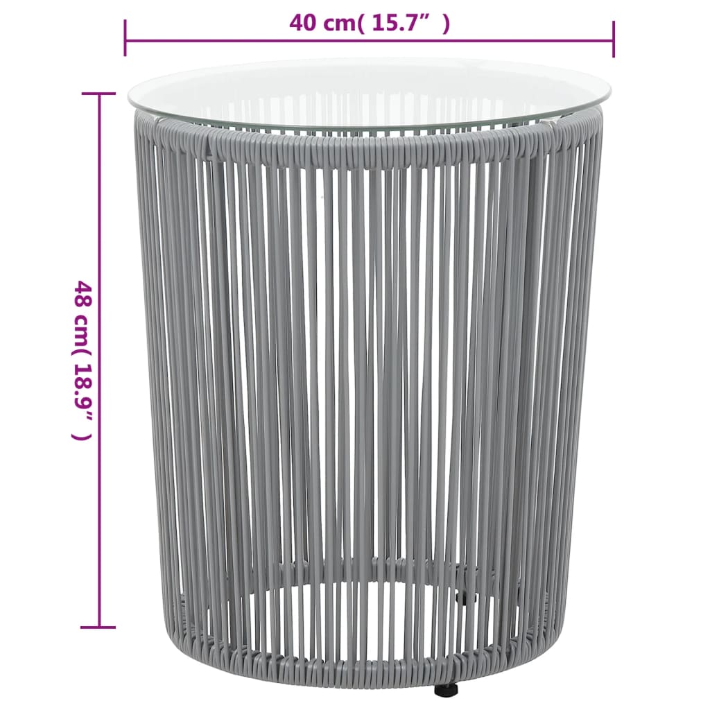 Set da Bistrot 3 pz con Cuscini in Polyrattan Grigio | homemem39