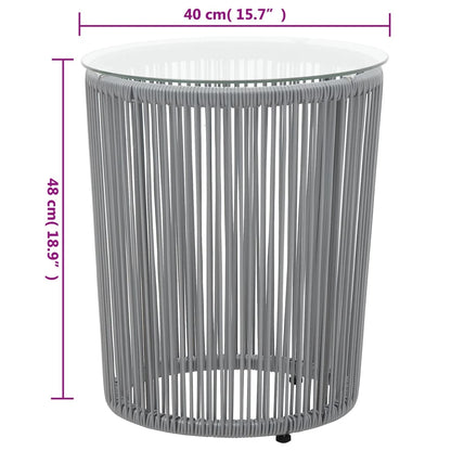 Set da Bistrot 3 pz con Cuscini in Polyrattan Grigio | homemem39