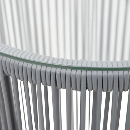 Set da Bistrot 3 pz con Cuscini in Polyrattan Grigio | homemem39