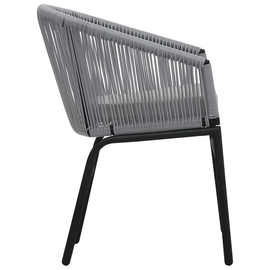Set da Bistrot 3 pz con Cuscini in Polyrattan Grigio | homemem39