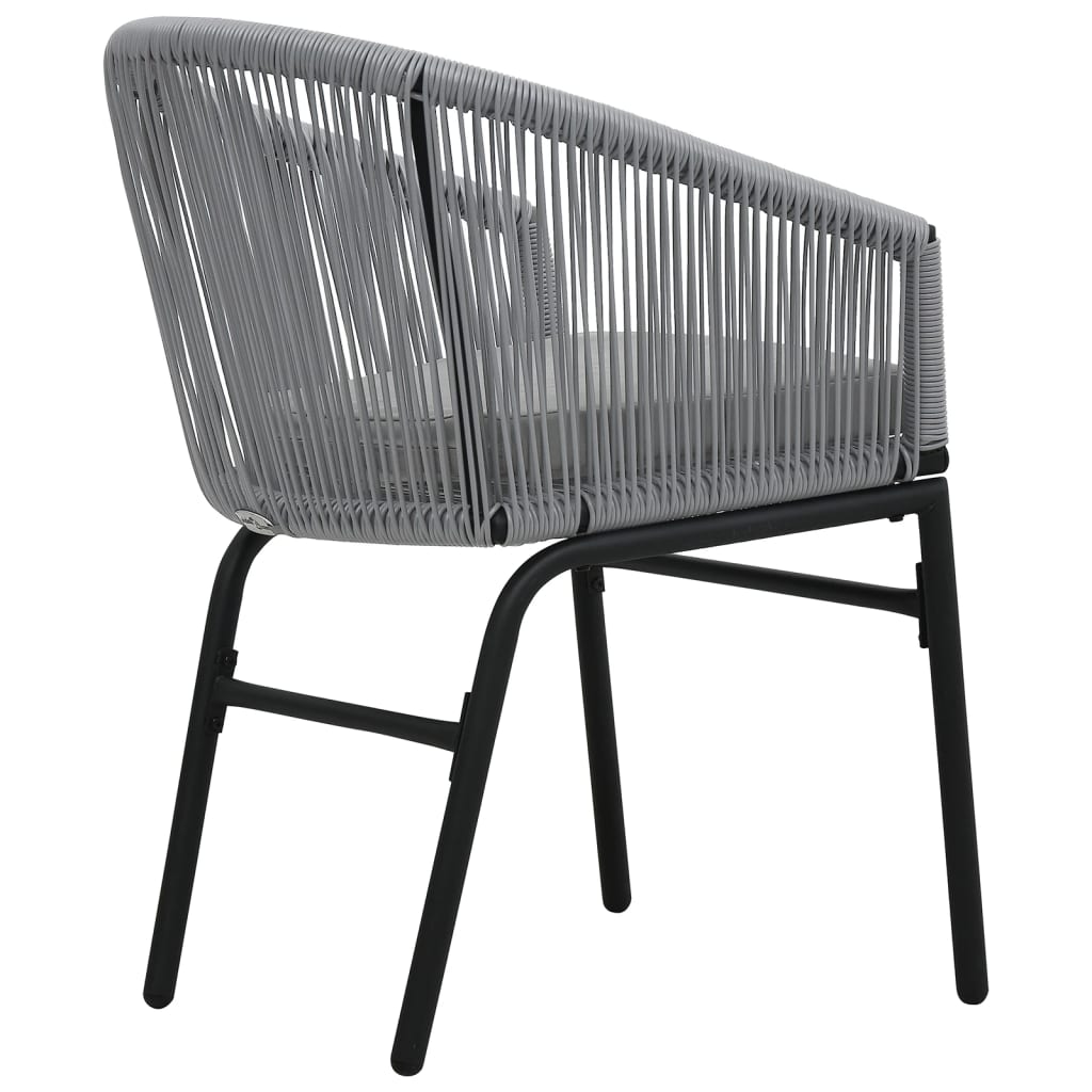 Set da Bistrot 3 pz con Cuscini in Polyrattan Grigio | homemem39