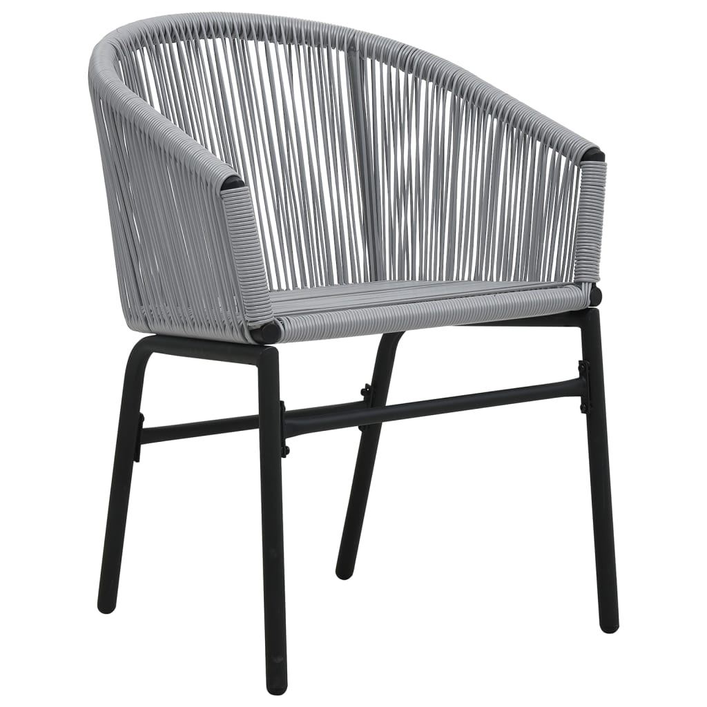 Set da Bistrot 3 pz con Cuscini in Polyrattan Grigio | homemem39