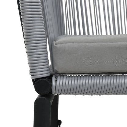 Set da Bistrot 3 pz con Cuscini in Polyrattan Grigio | homemem39