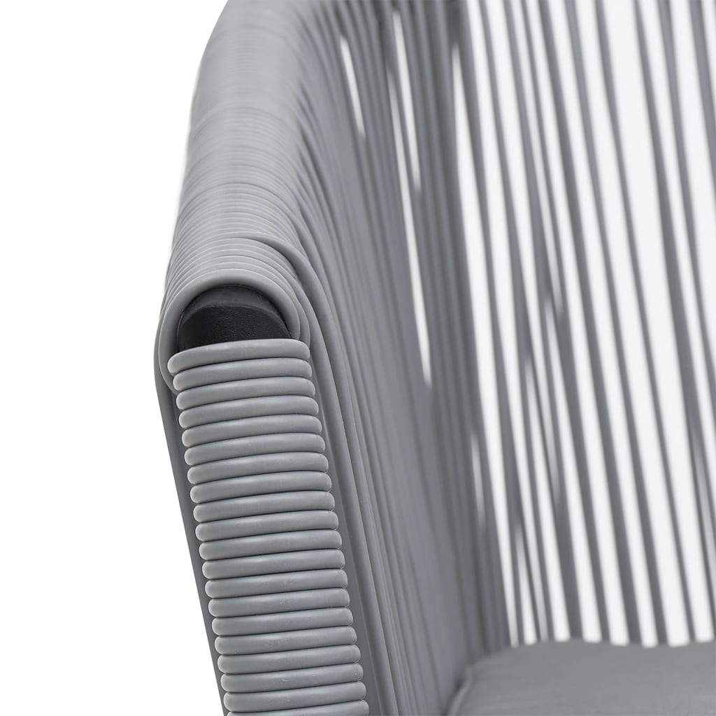 Set da Bistrot 3 pz con Cuscini in Polyrattan Grigio | homemem39