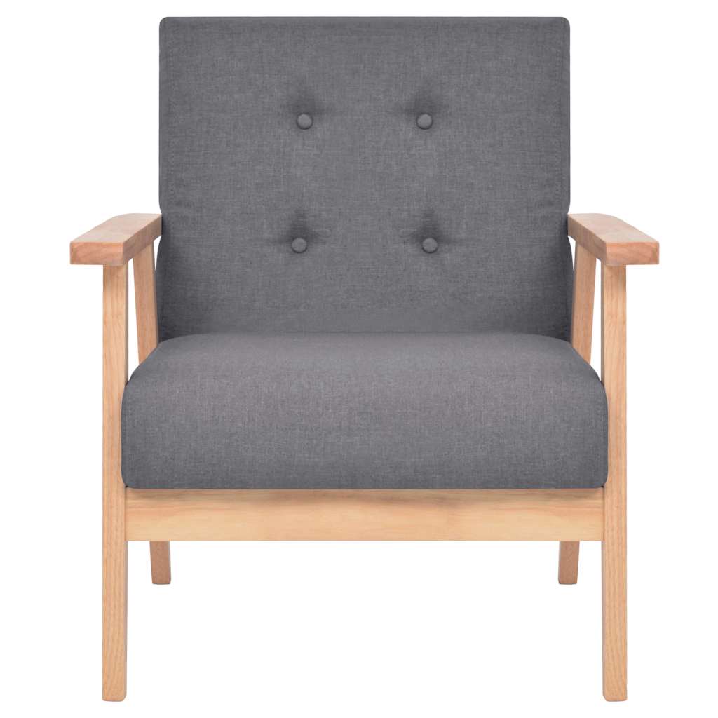 Set di Divani 3 pz in Tessuto Grigio Scuro