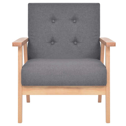 Set di Divani 3 pz in Tessuto Grigio Scuro
