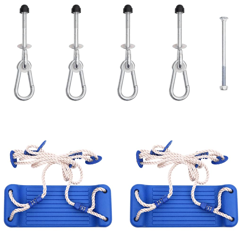 Seggiolini per Altalena con Corde 2 pz Blu 37x15 cm Polietilene | homemem39