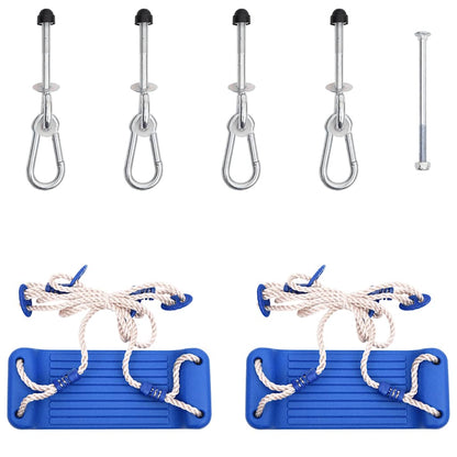 Seggiolini per Altalena con Corde 2 pz Blu 37x15 cm Polietilene | homemem39