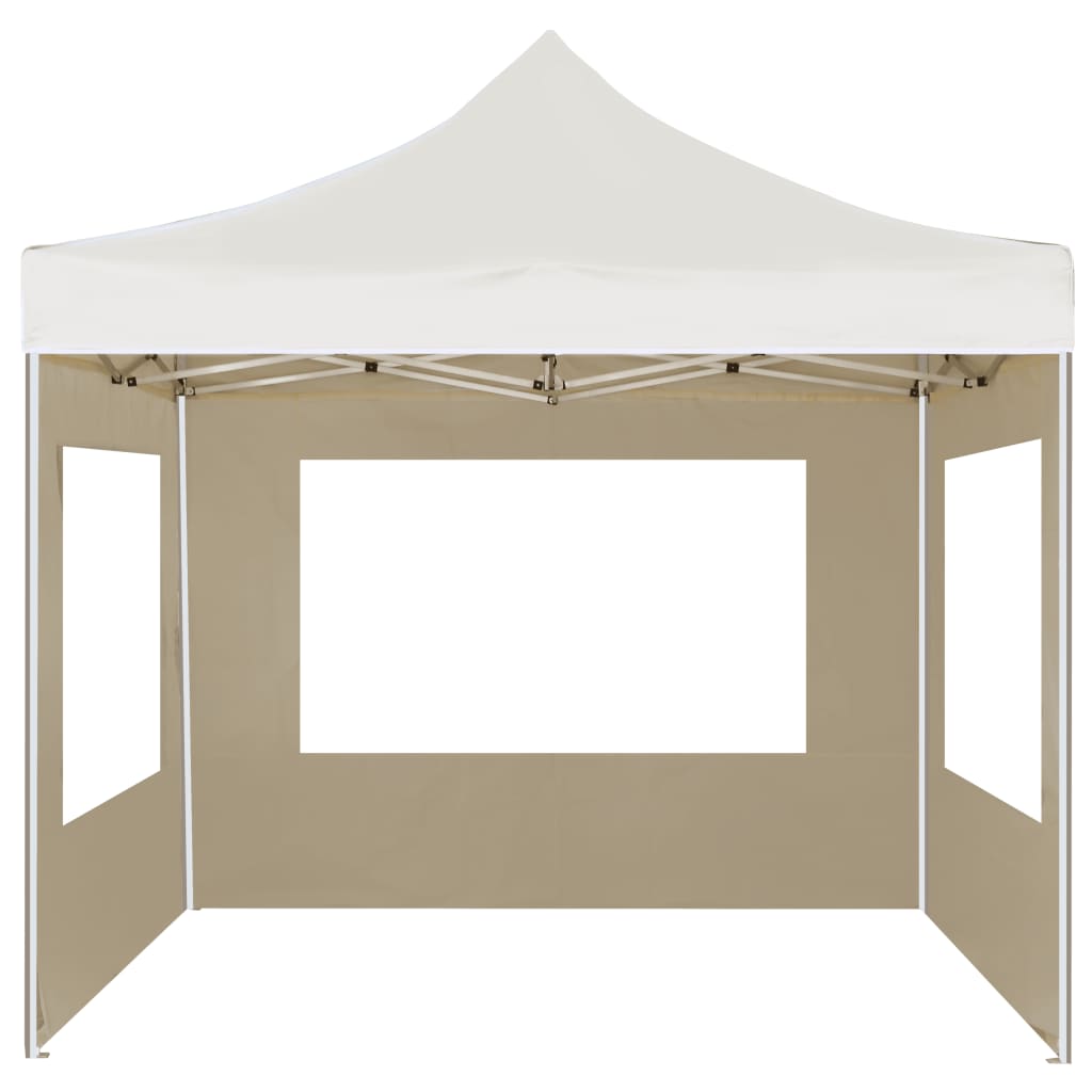 Gazebo Professionale Pieghevole Alluminio con Pareti 2x2m Crema - homemem39