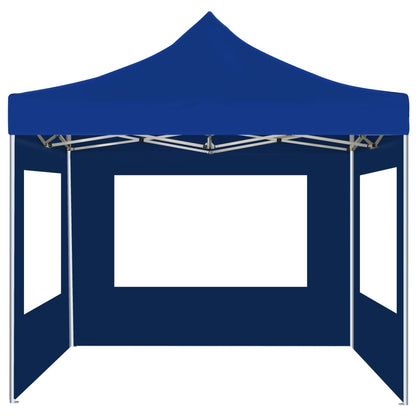 Gazebo Professionale Pieghevole Alluminio con Pareti 2x2m Blu - homemem39