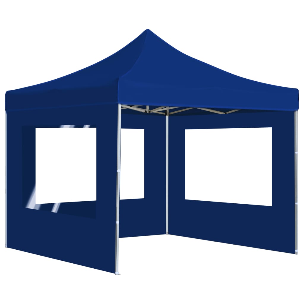 Gazebo Professionale Pieghevole Alluminio con Pareti 2x2m Blu - homemem39