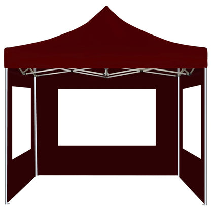 Gazebo Professionale Pieghevole Alluminio con Pareti 2x2m Bordò - homemem39