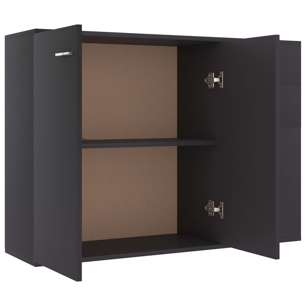 Credenza Grigia 105x30x75 cm in Legno Multistrato - homemem39